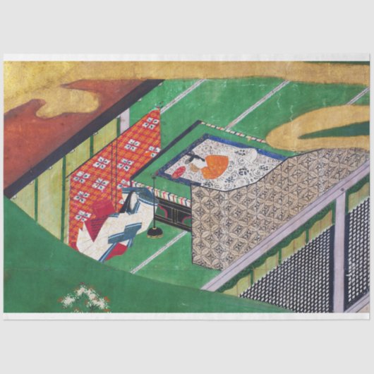 Papier Mousseline Le Conte de Genji, Tawaraya Sotatsu (Recto)