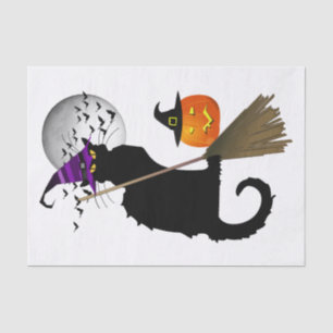 Papier Mousseline Le Conversation Noir - Chat aux Sorcières d'Hallow