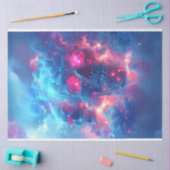 Papier Mousseline Le crâne néon dans le ciel Découpage (Artisanat)