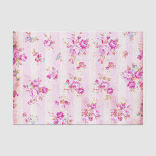 Papier Mousseline Le cru de Boho rougissent les rayures roses de