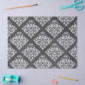 Papier Mousseline Le Damas de la flore blanche sur la page de découp (Artisanat)