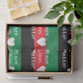 Papier Mousseline Le Drapeau panafricain du Coeur blanc de Black Liv (Cadeau)