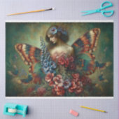 Papier Mousseline Le Femme Butterfly Beauty Fleur Découpage (Artisanat)