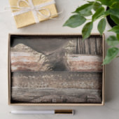 Papier Mousseline Le fer à cheval rustique sur le bois de la grange (Cadeau)