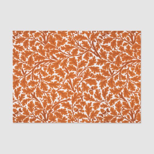 Papier Mousseline Le feuille de chêne de William Morris, se rouille (Recto)