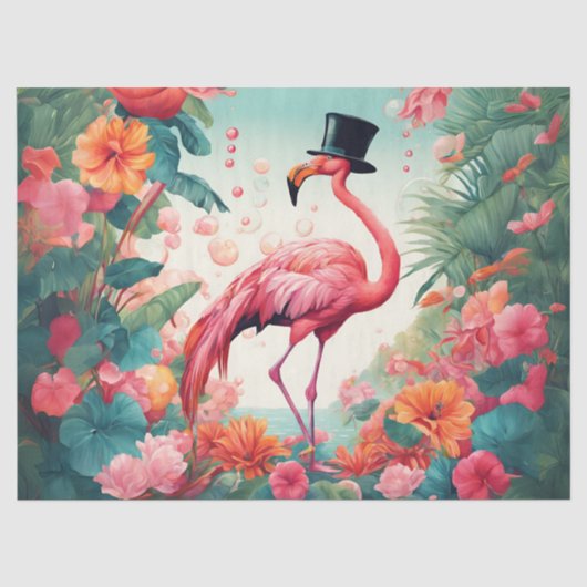 Papier Mousseline Le Flamant de l'Après-Fête (Recto)