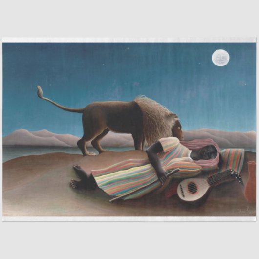Papier Mousseline Le Gitan endormi, Henri Rousseau (Recto)