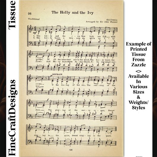 Papier Mousseline Le Holly Et Le Ivy Sheet Music Du4F Decoupage