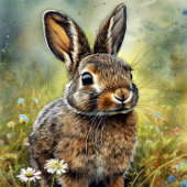 Papier Mousseline Le lapin sauvage sent la marguerite Découpage