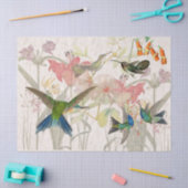Papier Mousseline Le lis rouge d'oiseaux de colibri fleurit le (Artisanat)