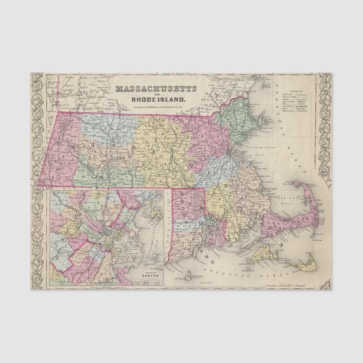 Papier Mousseline Le Massachusetts et Île de Rhode 2 (Recto)