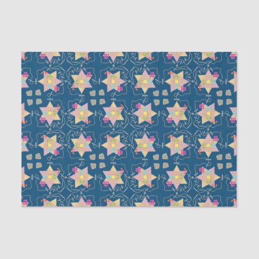 Papier Mousseline Le miracle de Hanoukka a modelé le tissu de cadeau (Recto)