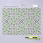 Papier Mousseline Le Motif vert Rococo s'épanouit (Artisanat)