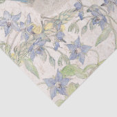 Papier Mousseline Le narcisse d'oiseaux d'oiseau bleu fleurit le (Détail)