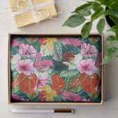 Papier Mousseline Le paradis côtier rétro fleurit (Cadeau)