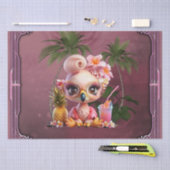 Papier Mousseline Le paradis rose, un flamant doux (Artisanat)