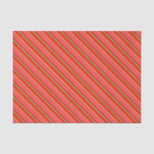 Papier Mousseline Le pavot rouge colore les rayures élégantes vertes
