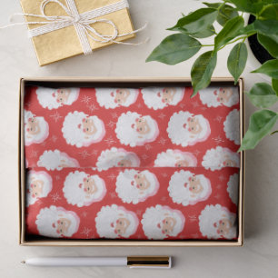Papier Mousseline Le Père Noël en Casquette rose Noël