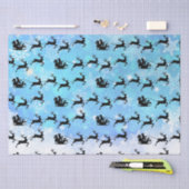 Papier Mousseline Le Père Noël et son renne volant Noël (Artisanat)