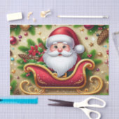 Papier Mousseline Le Père Noël Festif à Sleigh (Artisanat)