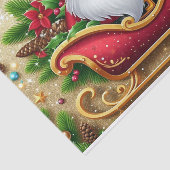 Papier Mousseline Le Père Noël monte un traîneau rouge décoratif (Détail)