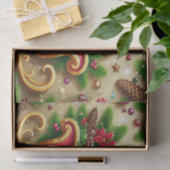 Papier Mousseline Le Père Noël monte un traîneau rouge décoratif (Cadeau)