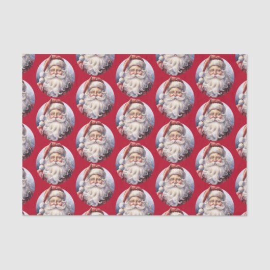 Papier Mousseline Le Père Noël rétro dans un Motif de Noël Casquette (Recto)
