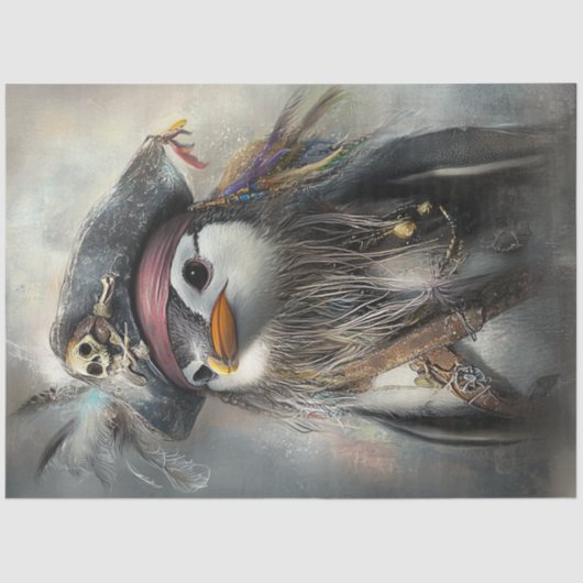 Papier Mousseline Le pingouin lunaire de découpage est un prêtre (Recto)