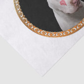 Papier Mousseline Le pitbull blanc avec le rouge embrasse partout (Détail)