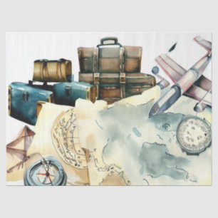 Papier Mousseline "Le plaisir du voyageur : l'aventure attend"