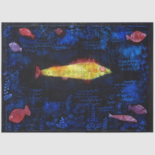 Papier Mousseline Le poisson rouge, Paul Klee (Recto)