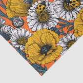 Papier Mousseline Le pré en jaune et bleu (Détail)