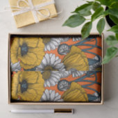 Papier Mousseline Le pré en jaune et bleu (Cadeau)