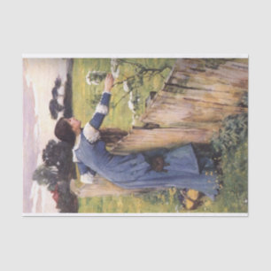 Papier Mousseline Le rameur de fleurs, par John William Waterhouse