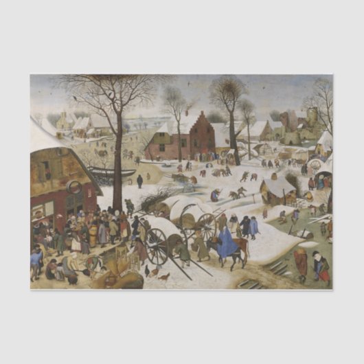 Papier Mousseline Le recensement à Bethléem (par Pieter Bruegel) (Recto)