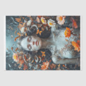 Papier Mousseline Le rêve d'Eve parmi les fleurs - Découpage - (Recto)