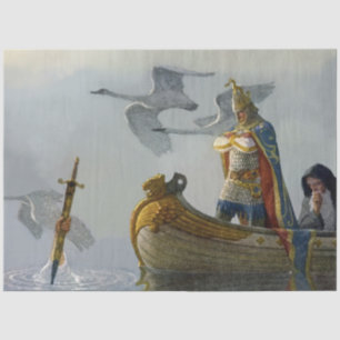 Papier Mousseline « Le roi Arthur prend l'épée » par NC Wyeth