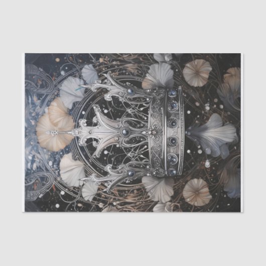 Papier Mousseline Le roi de Bling, Couronne mouchetée d'argent (Recto)