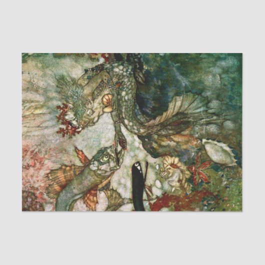 Papier Mousseline "Le roi des sirènes" par Edmund Dulac (Recto)