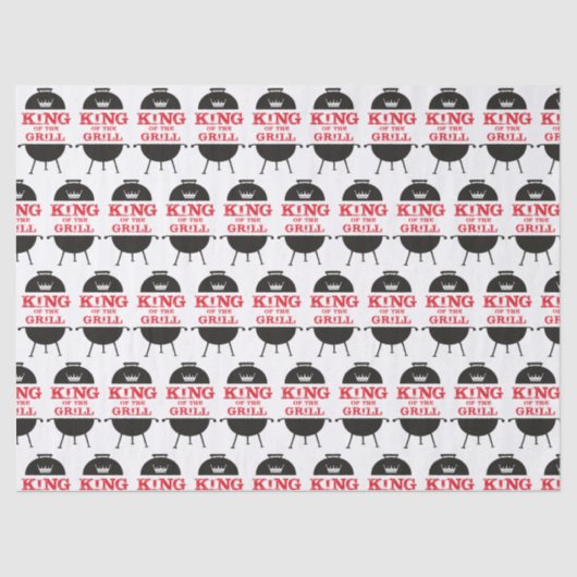 Papier Mousseline Le Roi Du Grill, Blanc Noir Couronne Rouge (Recto)