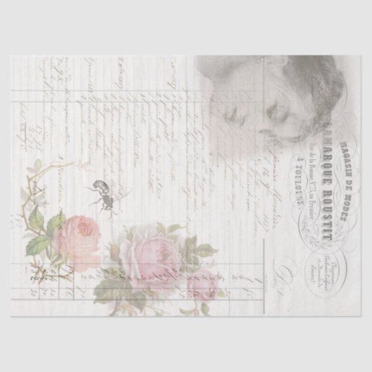 Papier Mousseline Le rose (Recto)