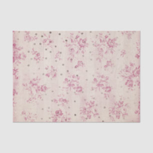 Papier Mousseline Le rose en pastel de Bohème barre le pois floral