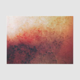 Papier Mousseline Le rouge floral grunge vintage du feu s'est fané