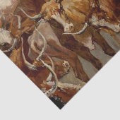 Papier Mousseline Le Roundup Western Art par Frederic Remington (Détail)