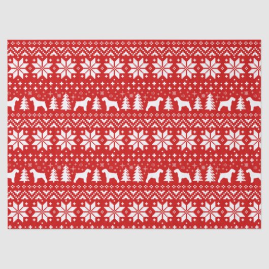 Papier Mousseline Le Schnauzer silhouette le motif de Noël (Recto)