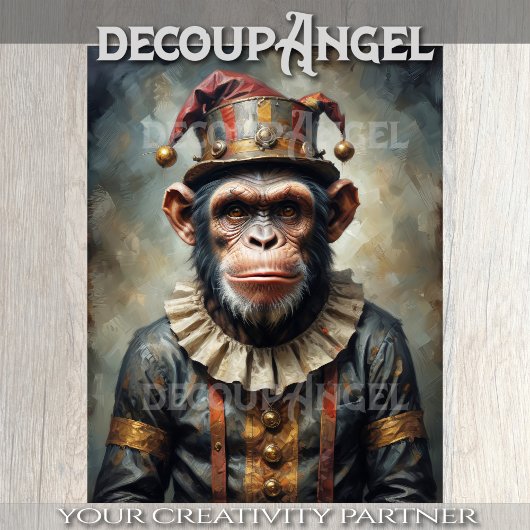 Papier Mousseline Le singe s'est échappé du cirque - Découpage -