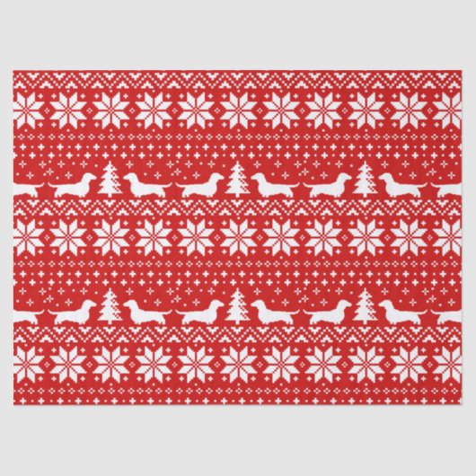 Papier Mousseline Le teckel silhouette le motif de Noël (Recto)