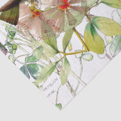 Papier Mousseline Le trèfle d'oiseaux de colibri fleurit le papier (Détail)