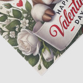 Papier Mousseline Le veau de Saint Valentin avec arrangement floral (Détail)