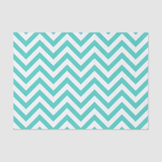 Papier Mousseline Le zigzag bleu et blanc turquoise barre le motif (Recto)